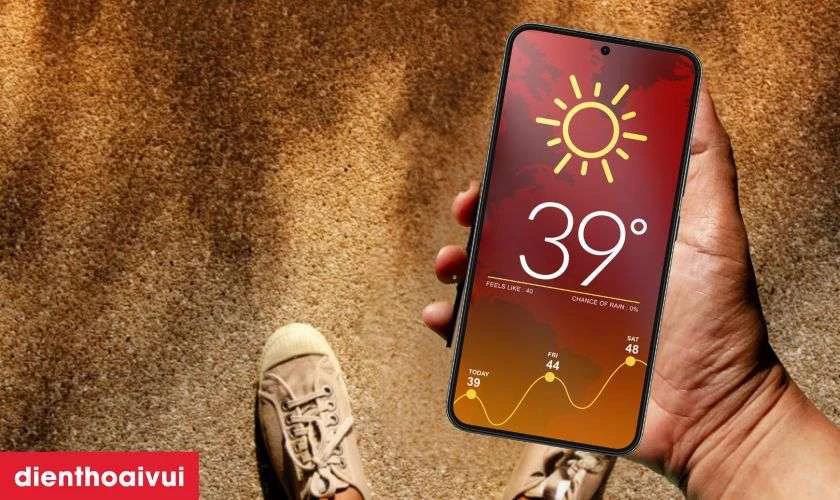 Nhiệt độ môi trường sử dụng điện thoại Samsung A82 quá cao hoặc quá thấp