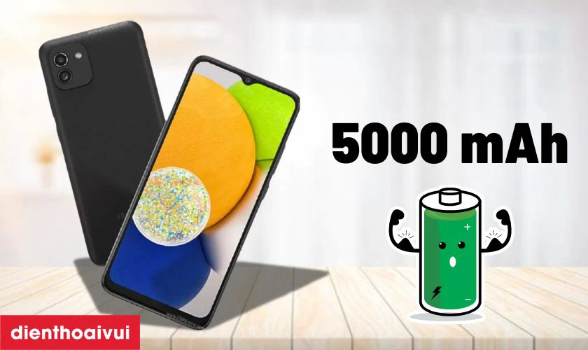 Tổng quan pin điện thoại Samsung Galaxy A03s