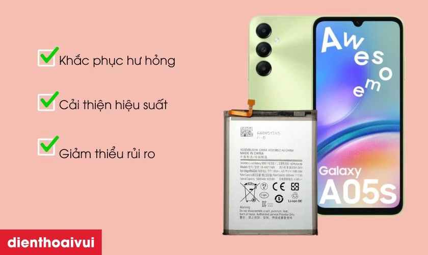 Thay pin mới giúp khắc phục lỗi pin, cải thiện hiệu suất