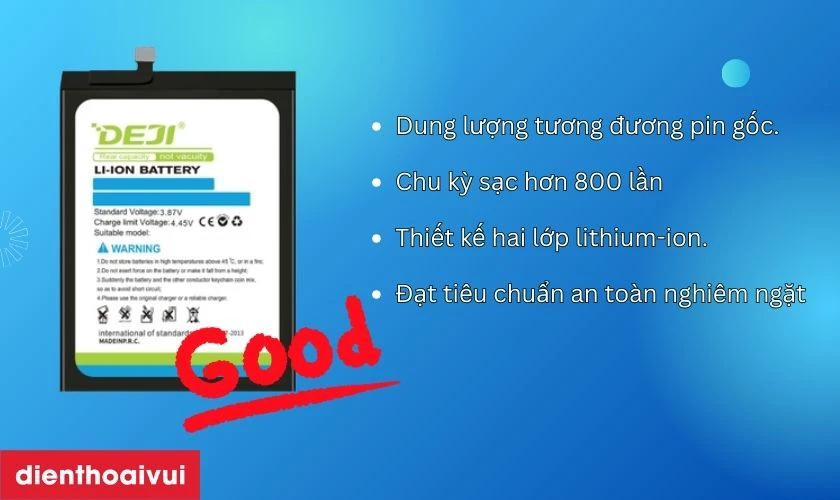 Pin chính hãng Deji thay cho J5 2017 có tốt không?