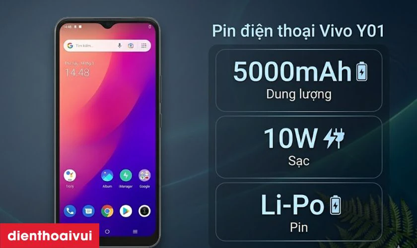 Đánh giá pin Vivo Y01