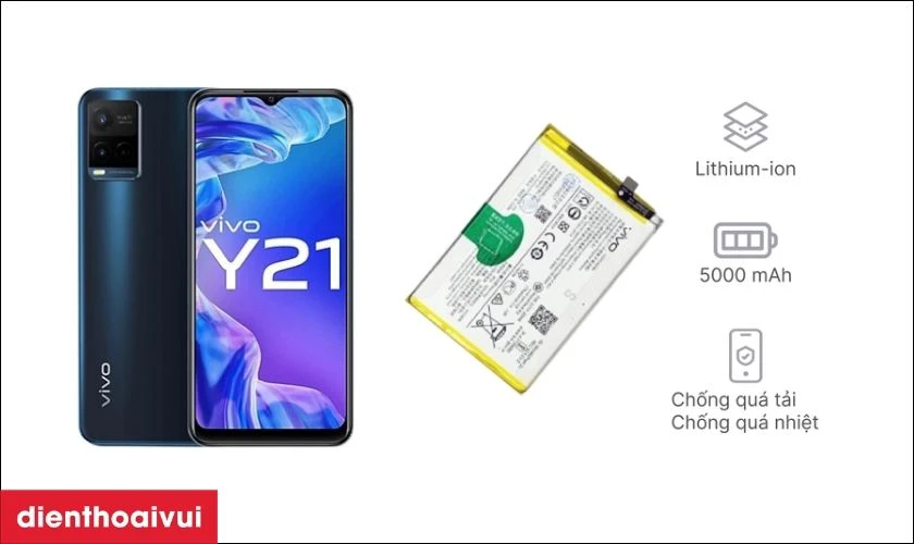 Đ&aacute;nh gi&aacute; pin Vivo Y21 chi tiết