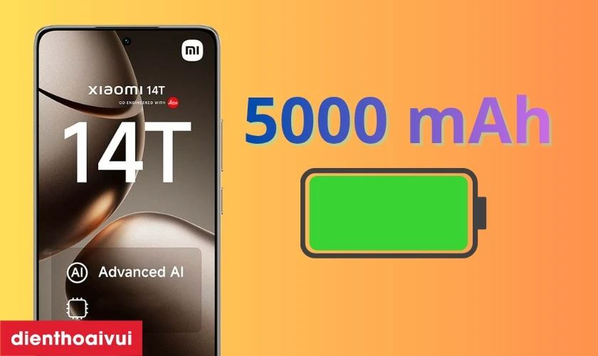 Xiaomi 14T trang bị vi&ecirc;n pin 5000mAh