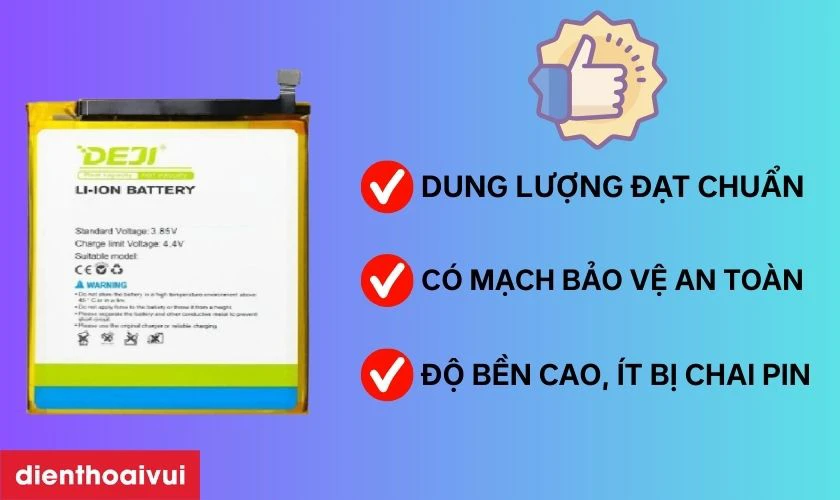Pin chính hãng Deji thay cho Xiaomi Mi MAX 2 có tốt không?