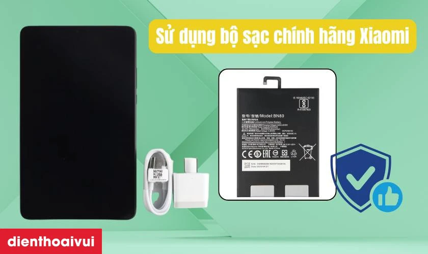 C&aacute;ch sạc pin Xiaomi Mi Pad 4 đ&uacute;ng c&aacute;ch