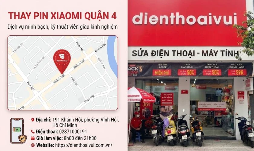 Thay pin Xiaomi quận 4 ở đâu uy tín, lấy ngay?