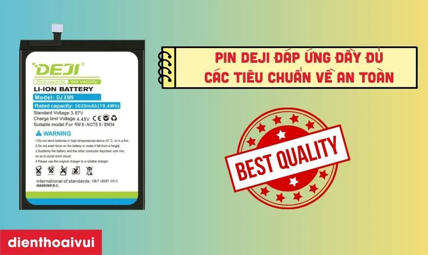 Tổng quan pin Xiaomi Redmi 9 h&atilde;ng Deji