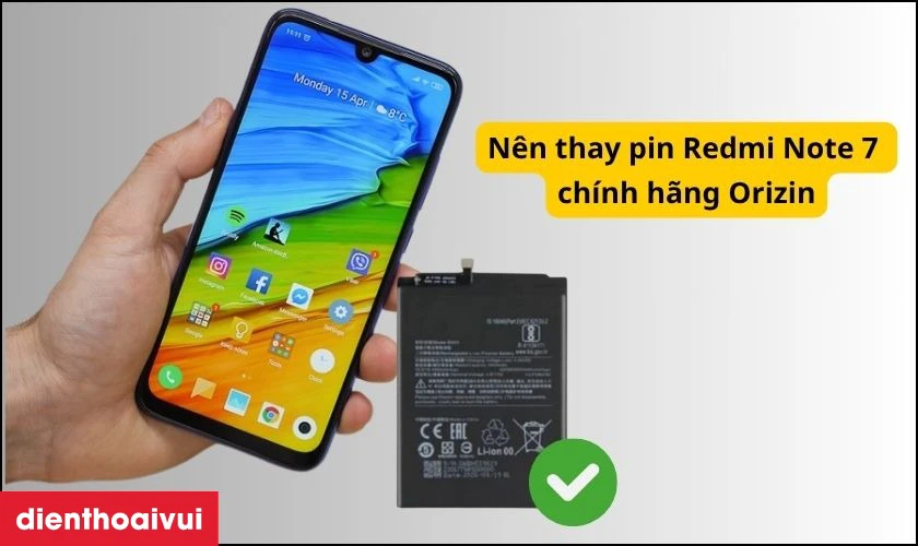 Có nên thay pin Xiaomi Redmi Note 7 chính hãng Orizin không