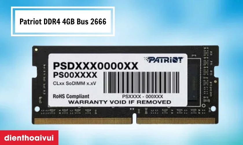 Thay RAM laptop Patriot DDR4 4GB Bus 2666