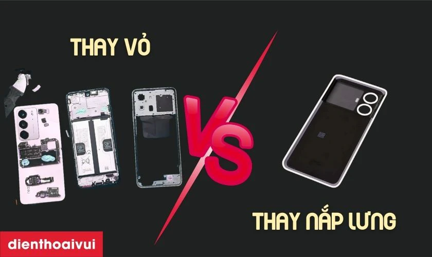 Ph&acirc;n biệt dịch vụ thay vỏ v&agrave; thay k&iacute;nh lưng/ nắp lưng Realme