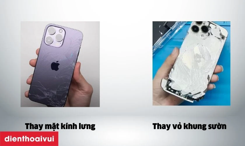 Thay mặt kính lưng và thay vỏ khung sườn 14 Plus 5G có gì khác nhau?