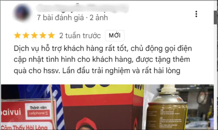 Đánh giá từ khách hàng phản ánh được chất lượng của một cửa hàng