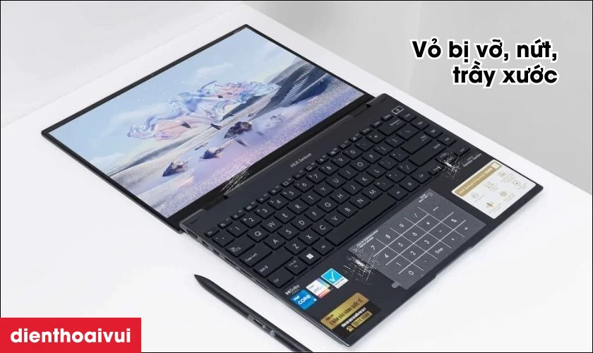 Thay vỏ mặt C kèm phím Asus khi vỏ bị nứt vỡ, trầy xước nặng