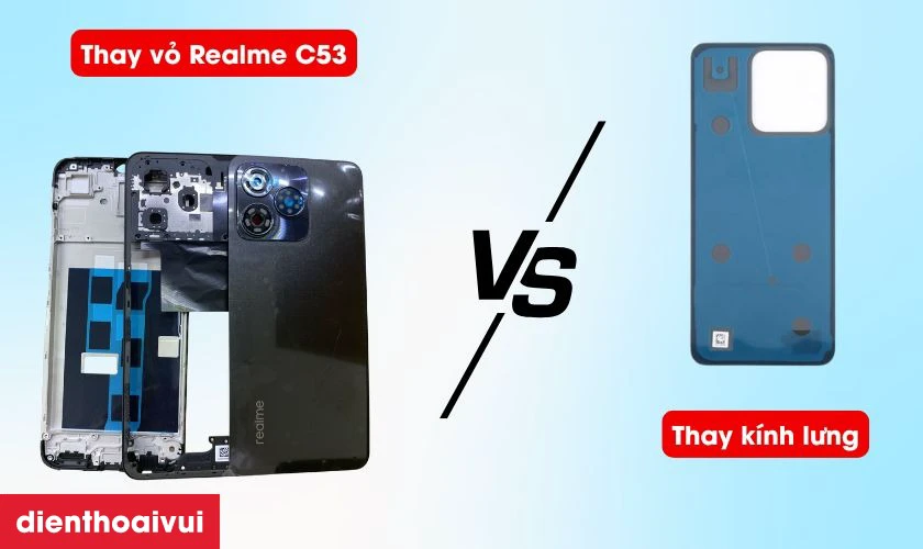 Ph&acirc;n biệt thay k&iacute;nh lưng v&agrave; thay vỏ full Realme
