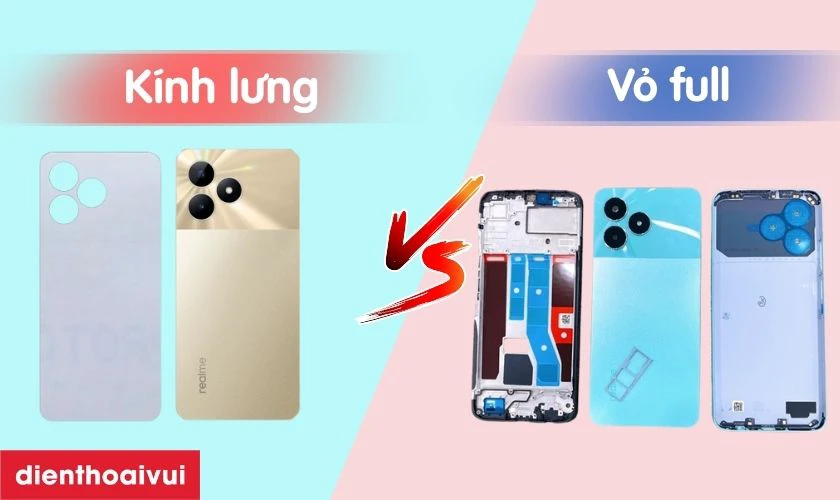Ph&acirc;n biệt thay k&iacute;nh lưng v&agrave; thay vỏ full Realme C60