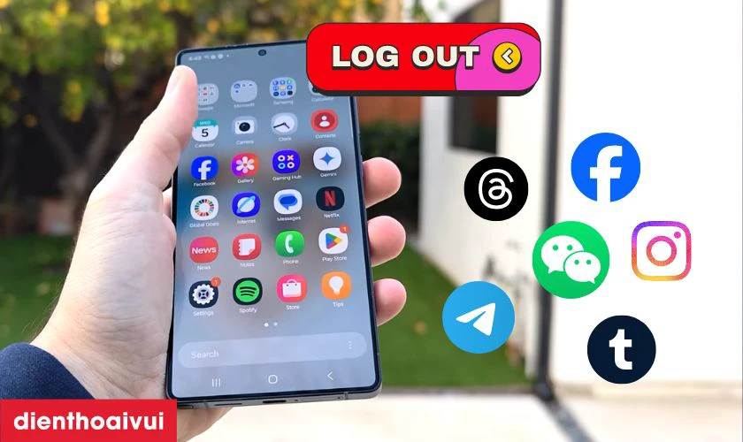 Đăng xuất khỏi c&aacute;c t&agrave;i khoản c&aacute; nh&acirc;n tr&ecirc;n điện thoại trước khi sửa m&aacute;y