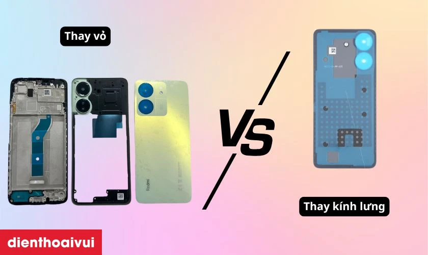 Ph&acirc;n biệt thay nắp lưng v&agrave; thay vỏ Xiaomi Redmi 13C