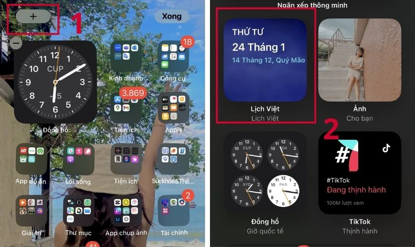 Cách xem lịch âm trên màn hình khóa iPhone
