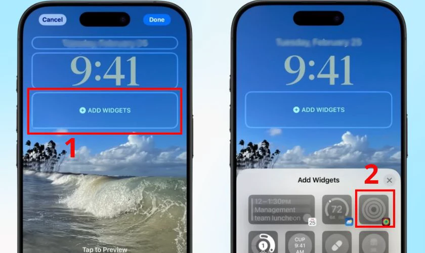 Cách thêm Widget cho iPhone iOS 18.7 vào màn hình khóa