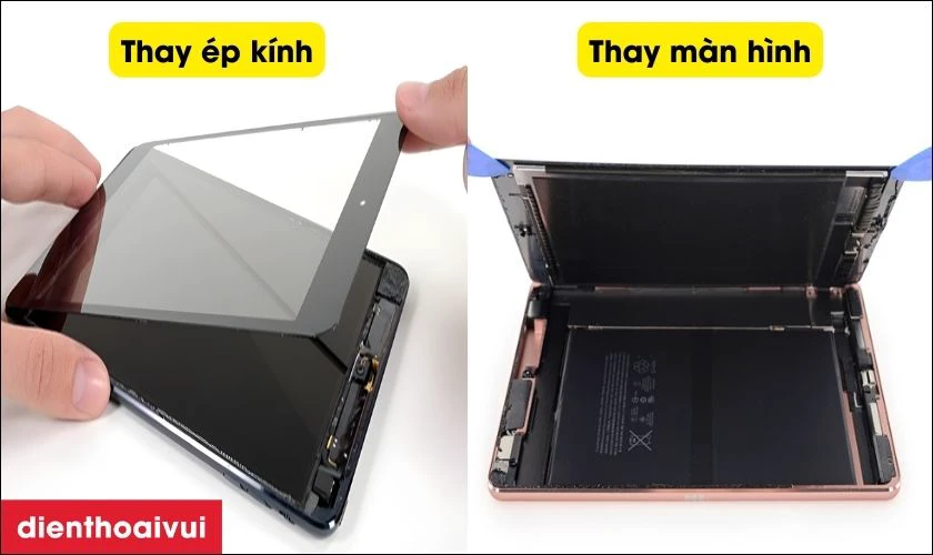 Thay m&agrave;n h&igrave;nh v&agrave; thay &eacute;p k&iacute;nh iPad Pro M5 13 2025 c&oacute; g&igrave; kh&aacute;c nhau?