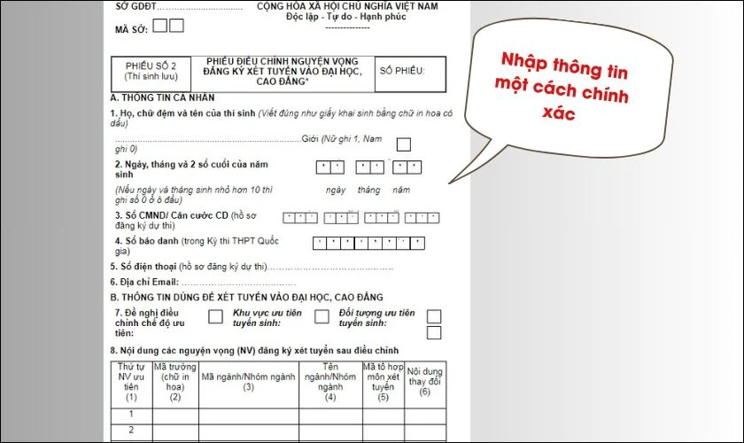 Lưu ý khi đăng ký nguyện vọng trong kỳ thi Đại học