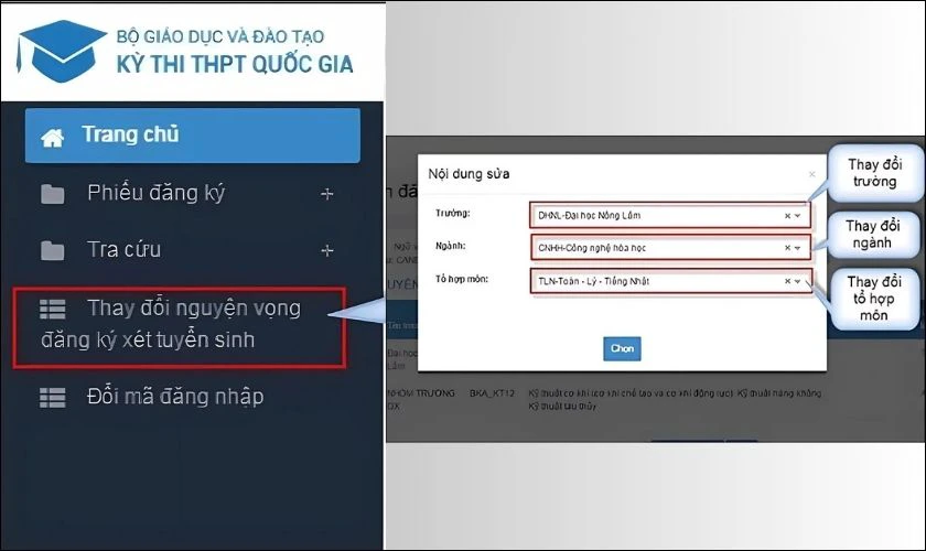 Có thể điều chỉnh nguyện vọng sau khi đăng ký không?