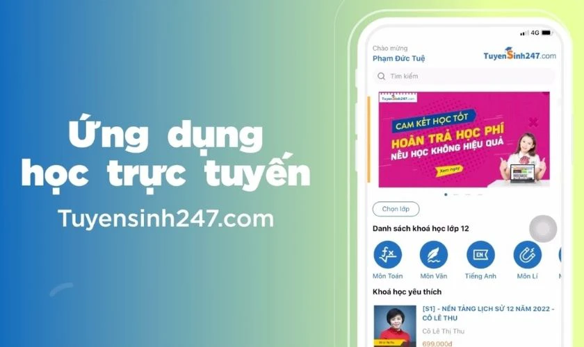 Tuyensinh247 là một trong những ứng dụng học trực tuyến được đánh giá cao