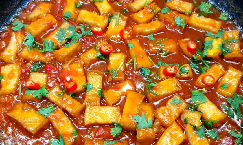 Tàu hủ sốt cà - Món dự thi nấu ăn ngày Gia đình Việt Nam đạt giải cao