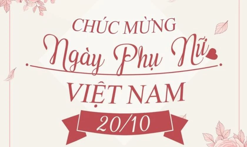 Mẫu thiệp trang trí hoa chúc mừng ngày 20/10 đẹp mắt