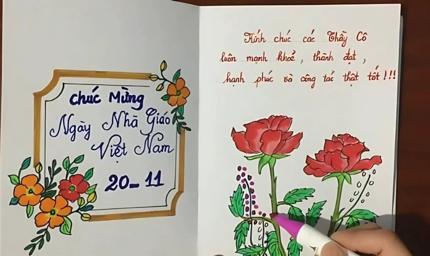 Mẫu vẽ thiệp 20/11 ngày Nhà giáo Việt Nam