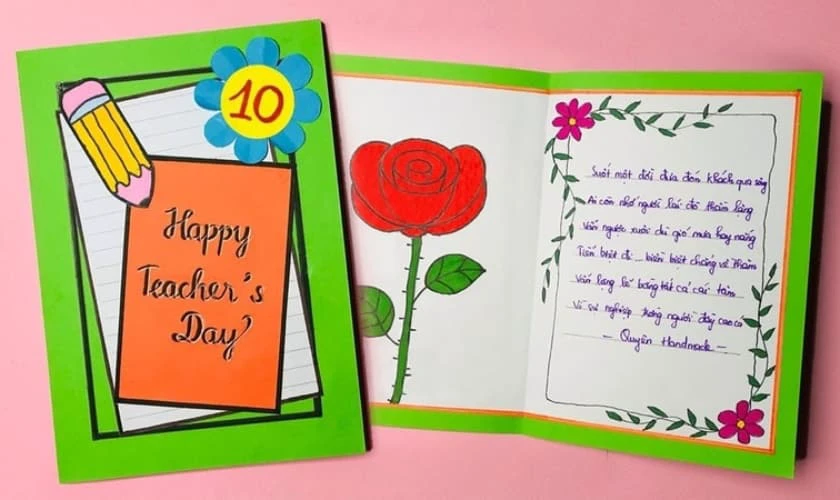 Mẫu vẽ thiệp 20/11 ngày Nhà giáo Việt Nam handmade