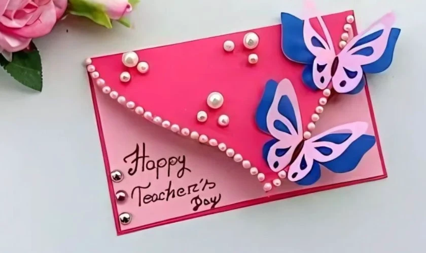 Mẫu trang trí thiệp 20/11 chủ đề nhà trường