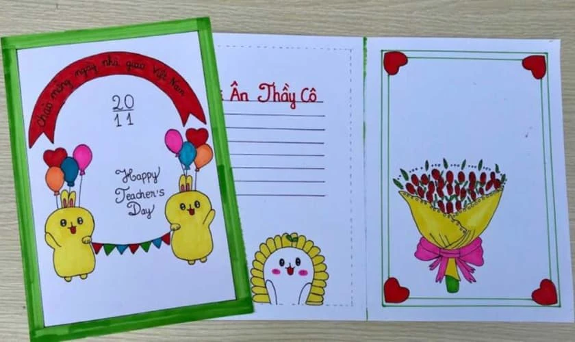 Mẫu thiệp tự làm bằng tay đơn giản