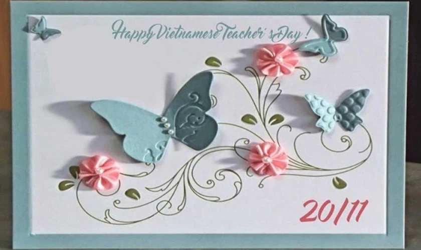 Mẫu làm thiệp 20/11 đẹp nghệ thuật