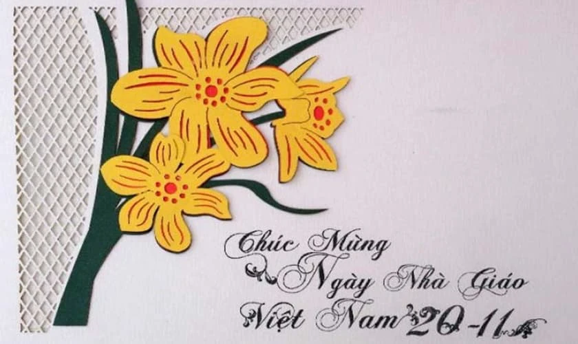 Mẫu làm thiệp 20/11 đẹp cho học sinh