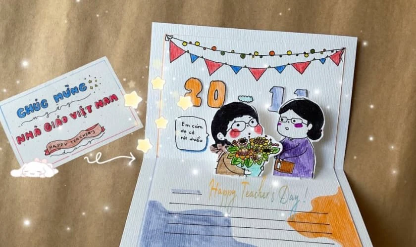 Thiệp tặng thầy cô đơn giản