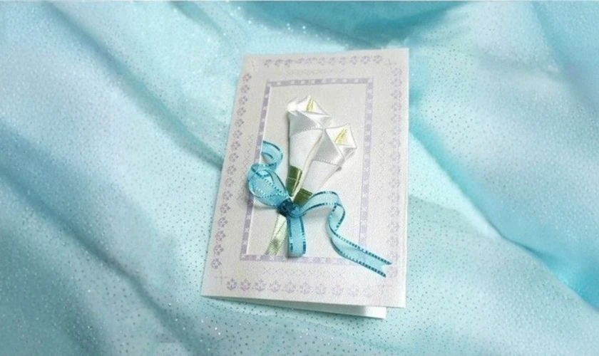 Thiệp tặng thầy cô màu xanh