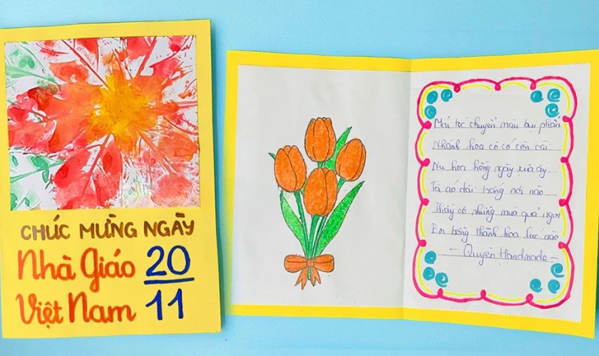 Thiệp tặng thầy cô cho học sinh cấp 2