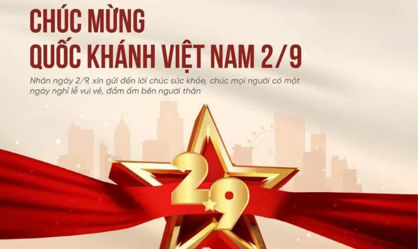 Thiệp chúc mừng 2/9 3D đẹp nhất 2025