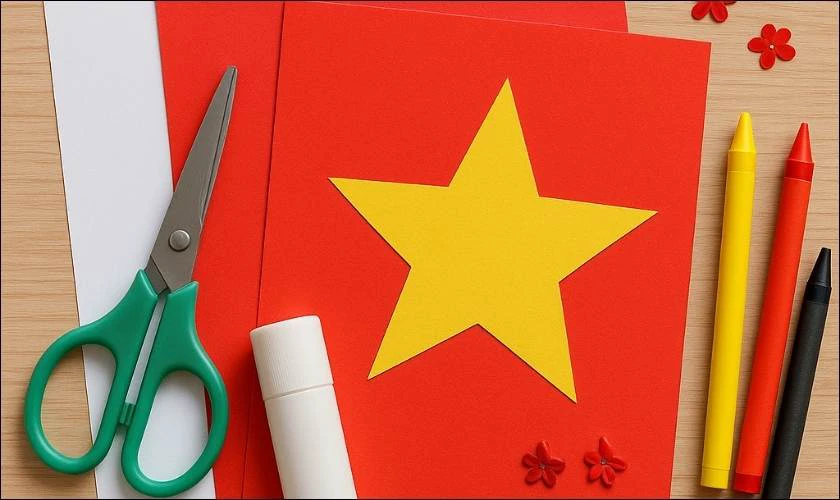 Cách làm thiệp 2/9 bằng giấy A4 đơn giản