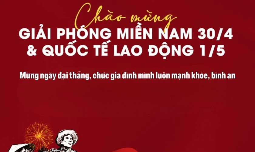 Thiệp chào mừng 30/4 1/5 cho gia đình