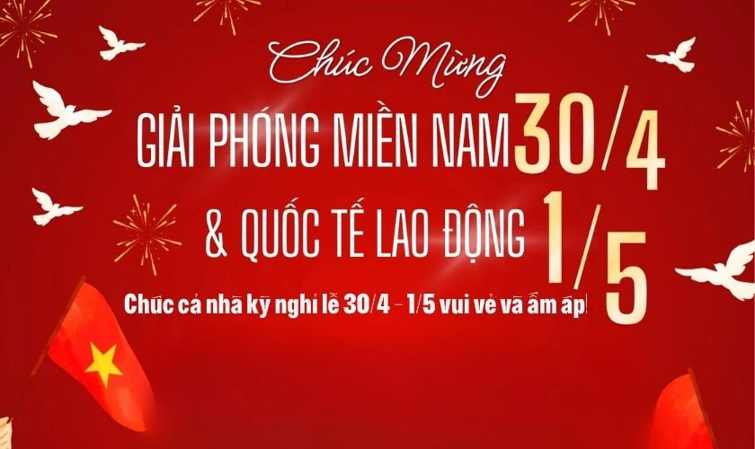 Mẫu thiệp mừng 30/4 1/5 cho gia đình