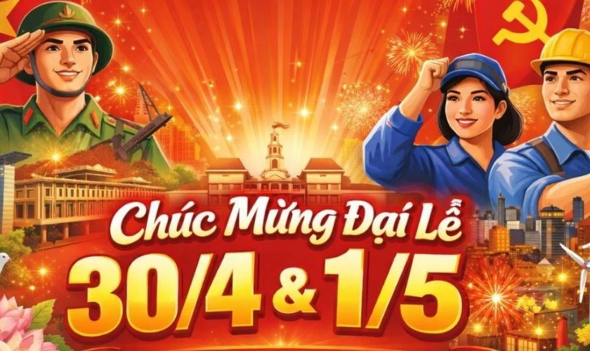 Gợi ý thiết kế thiệp 30/4 1/5 cho gia đình