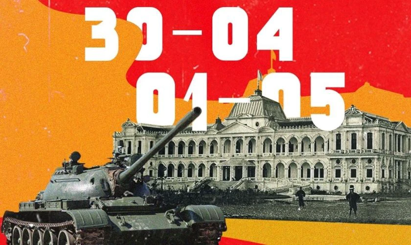 Thiệp mừng 30/4 1/5 dành cho khách hàng, đối tác