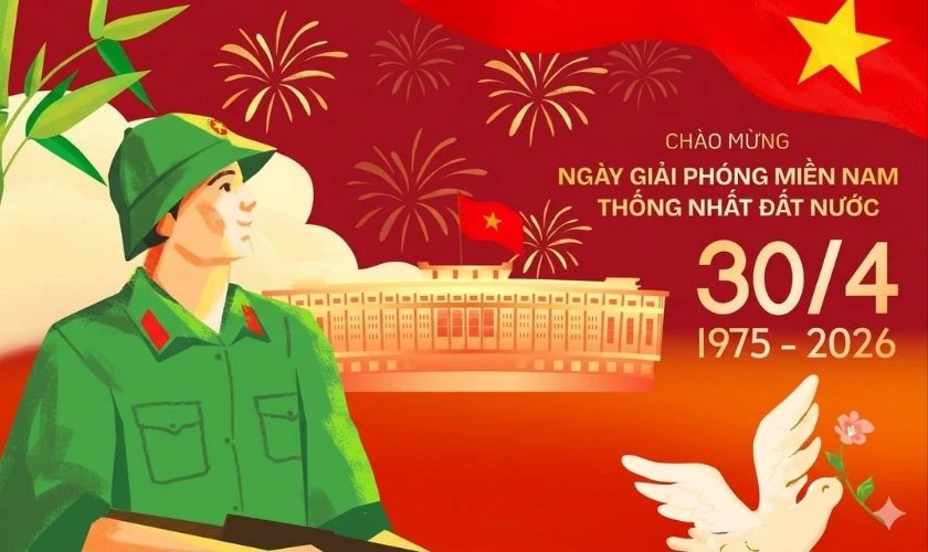Gợi ý mẫu thiệp chúc mừng 30/4 1/5 ấn tượng nhất