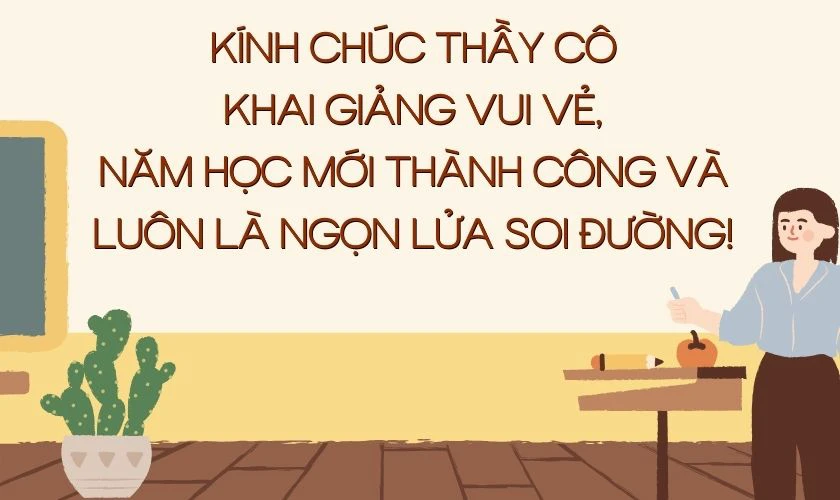 Thiệp chúc mừng khai giảng năm học mới tặng thầy, cô giáo