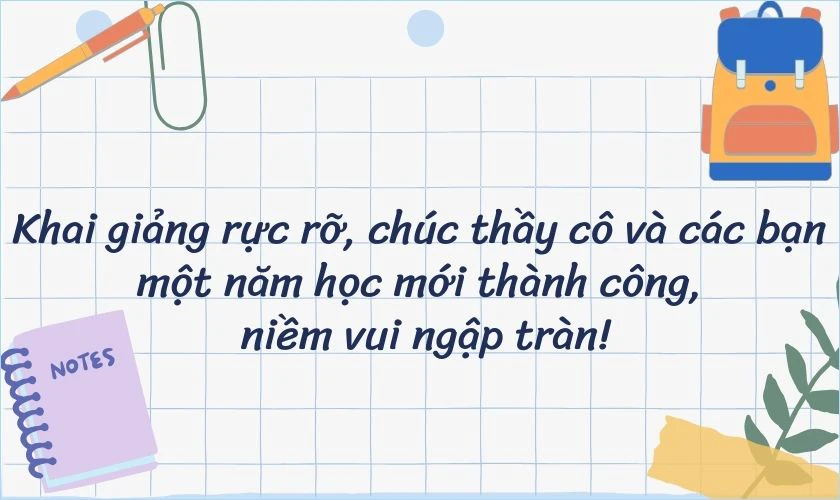 Thiệp chúc mừng khai giảng đẹp nhất
