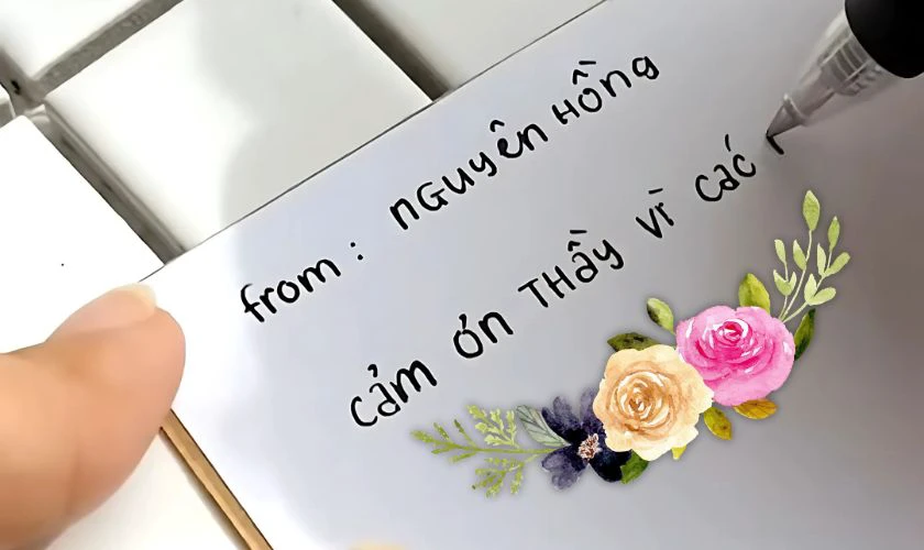Viết lời chúc bên trong