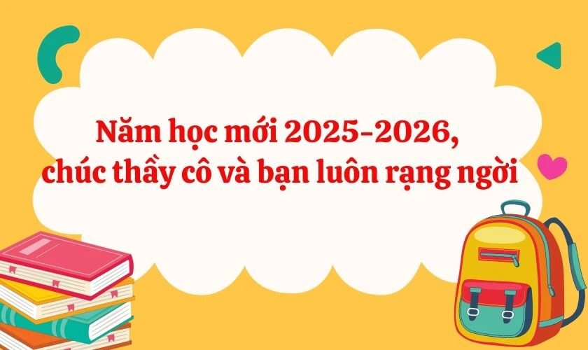 Mẫu thiệp chúc mừng khai giảng năm học mới 3D