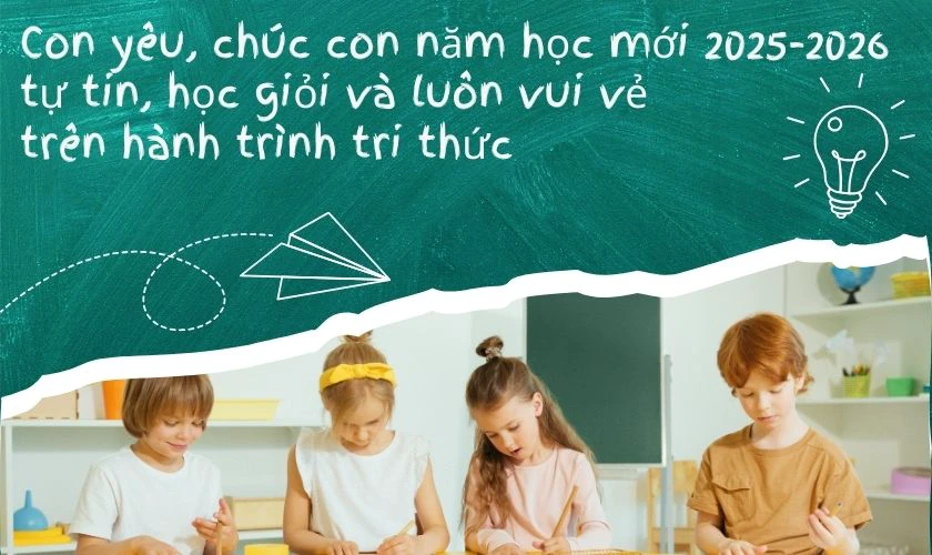 Thiệp chúc mừng khai giảng cho con cái